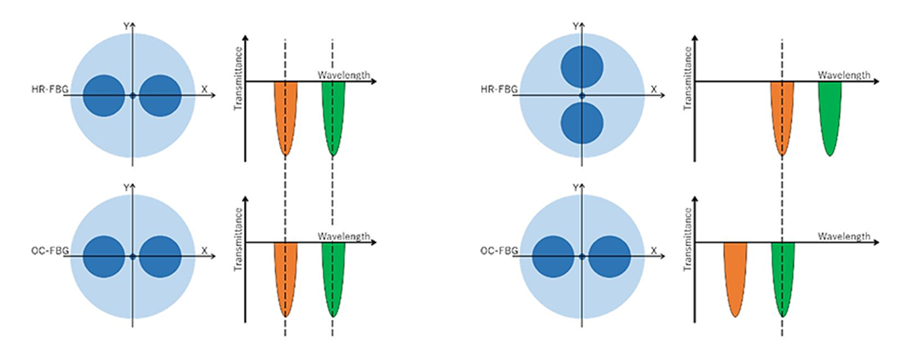 Image of two polarized beams and single polarized beam
