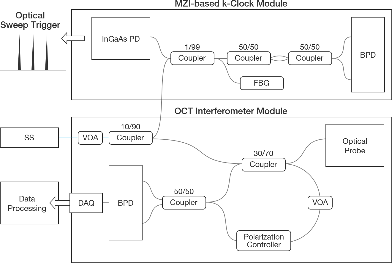SS-OCT용 커스텀 모듈의 구성 사례